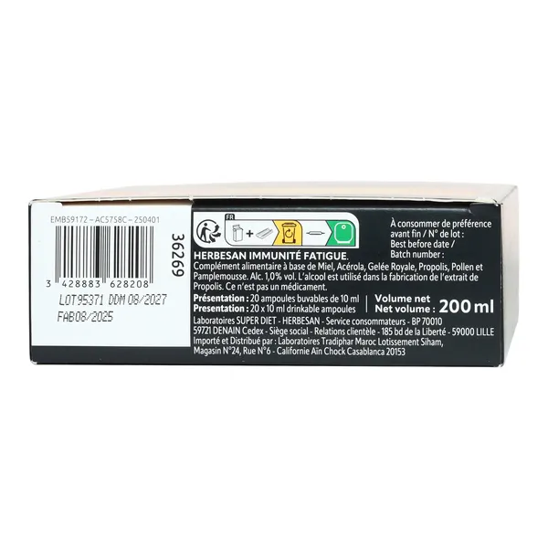 Herbesan Immunité Fatigue ampoules
