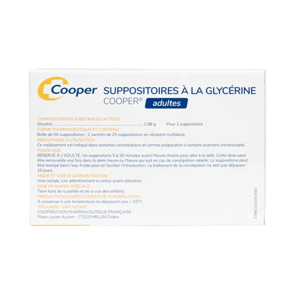 Suppositoire glycérine Adulte