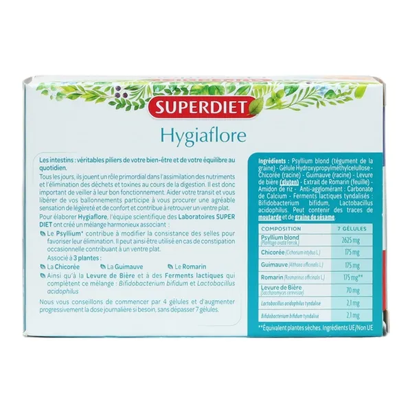 Superdiet Hygiaflore Ventre Plat gélules