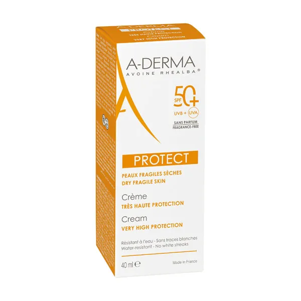 A Derma Protect Crème solaire SPF 50+ Sans parfum