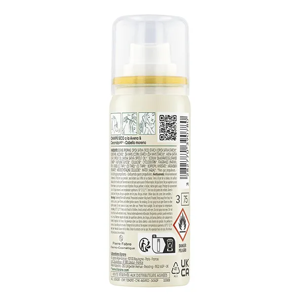 Klorane Shampooing sec au lait d'avoine Cheveux bruns