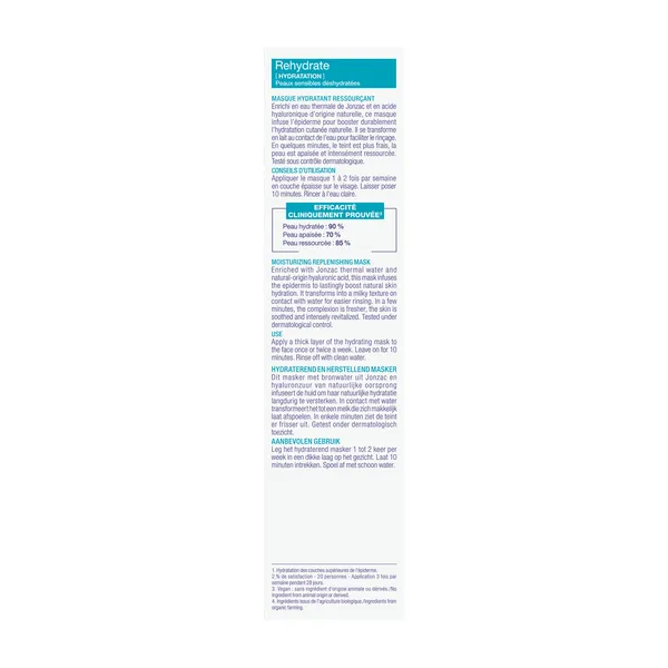 Jonzac Rehydrate masque hydratant ressourçant Bio