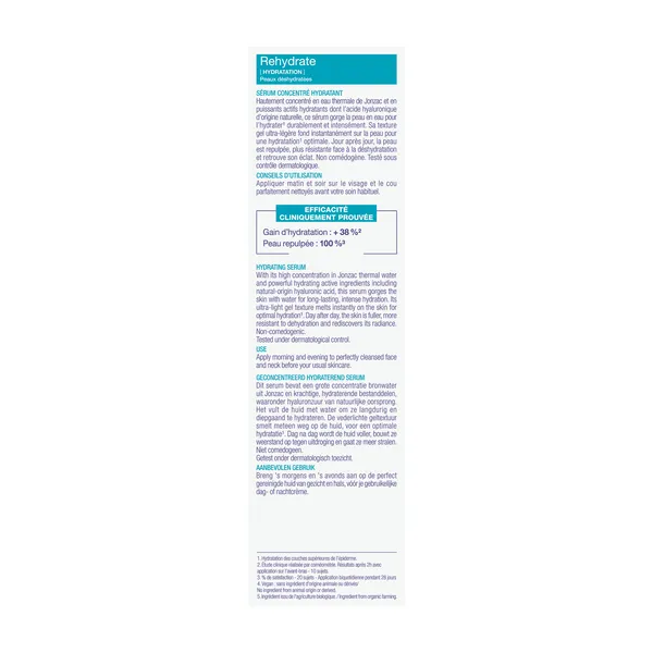 Jonzac Rehydrate sérum concentré hydratant Bio