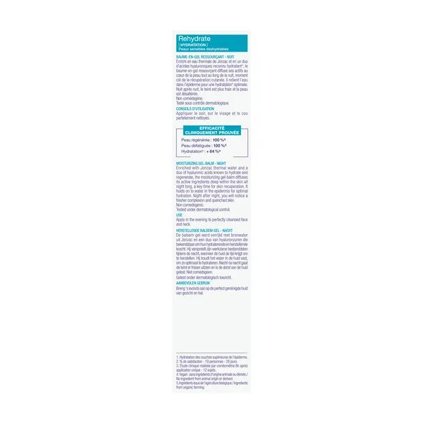 Jonzac Rehydrate Baume-en-gel nuit Bio