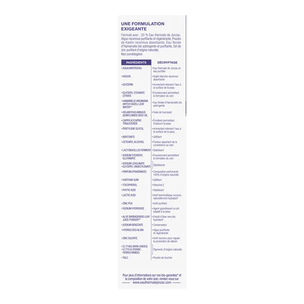 Jonzac Pure Masque purifiant désincrustant Bio