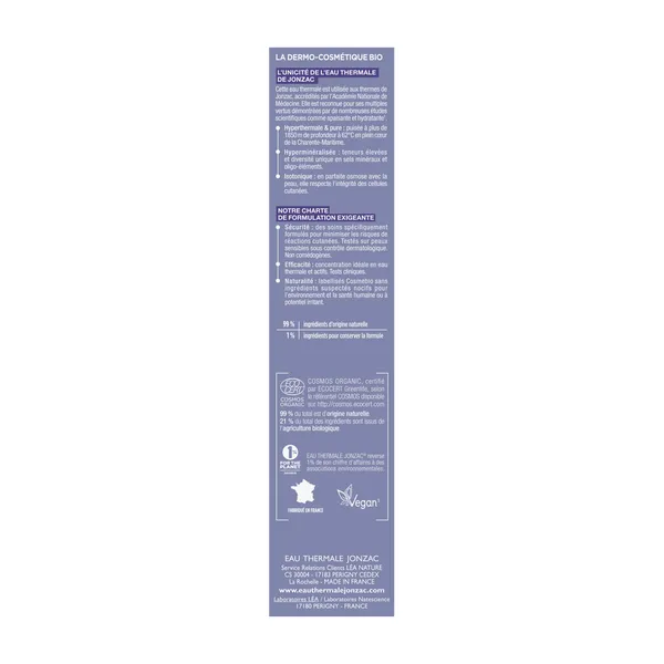 Jonzac Sublimactive crème riche lissante bio