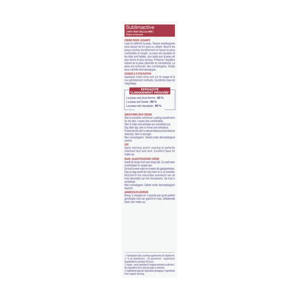 Jonzac Sublimactive crème riche lissante bio