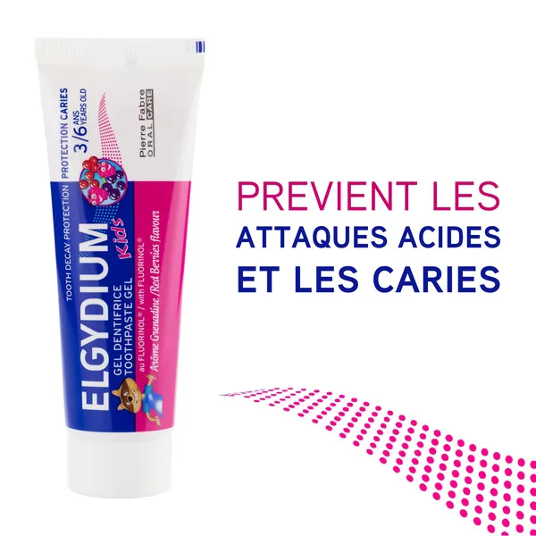 Elgydium Kids dentifrice enfant à la grenadine