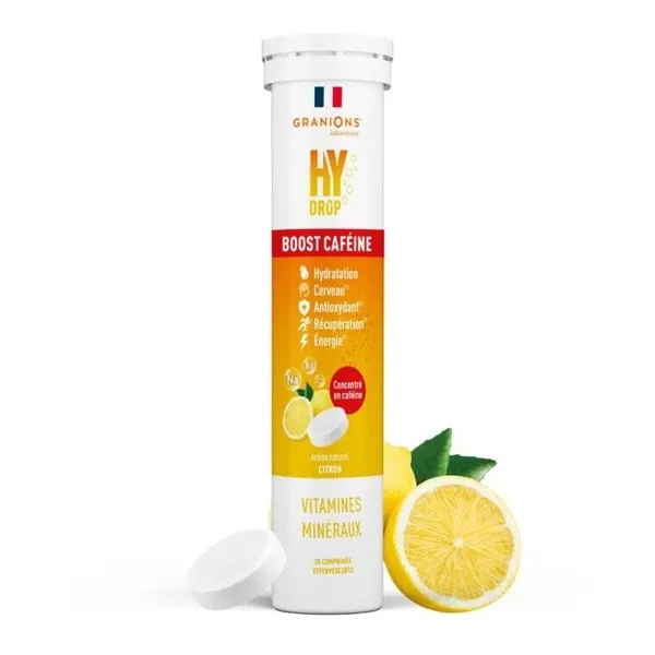 Granions Hydrop Boost Caféine Vitamines et Minéraux comprimés