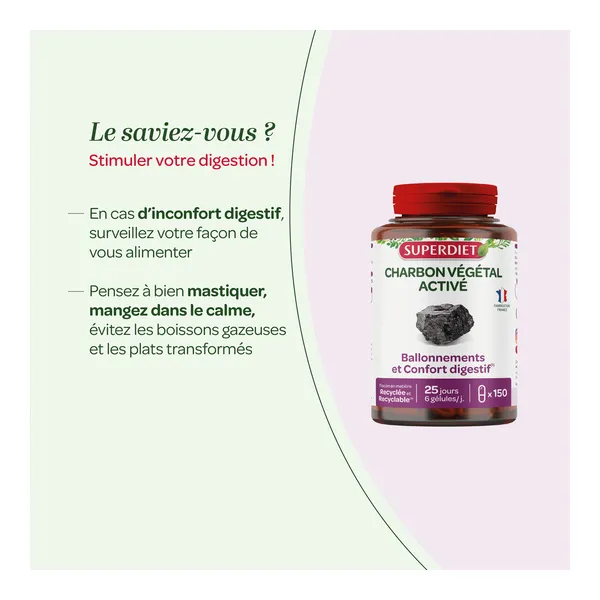 Super Diet Charbon végétal activé gélules