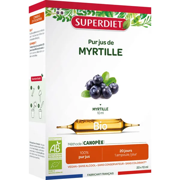 Super Diet Pur jus de Myrtille bio ampoules