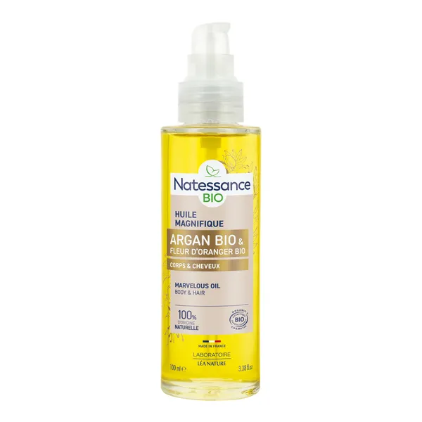 Natessance Huile sèche magnifique à l'huile d'argan Bio