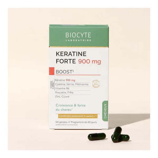 Biocyte Kératine Forte 900 mg Boost gélules