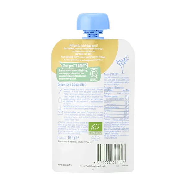 Good Goût brassé au lait de vache Poire Vanille bio