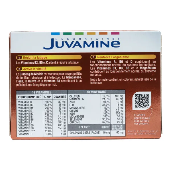Juvamine Top forme Multivitamines effervescent sans sucre