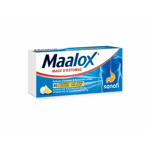Maalox citron sans sucre comprimé à croquer