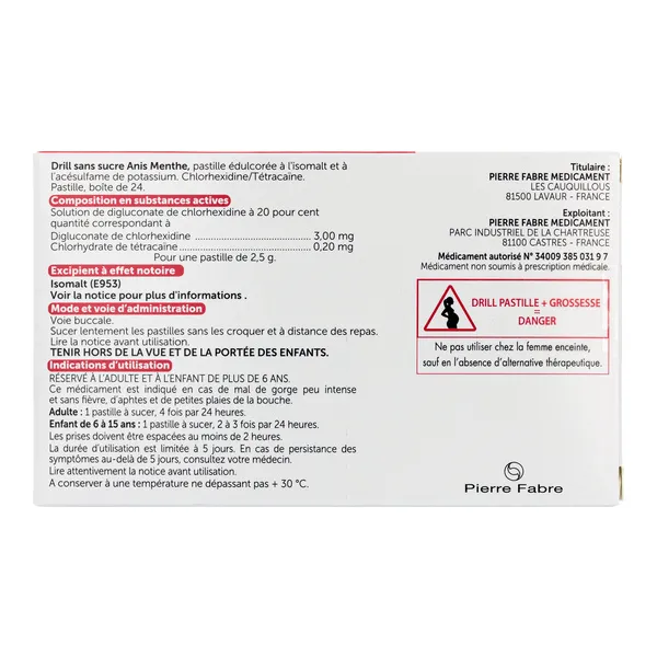 Drill Anis menthe sans sucre pastille