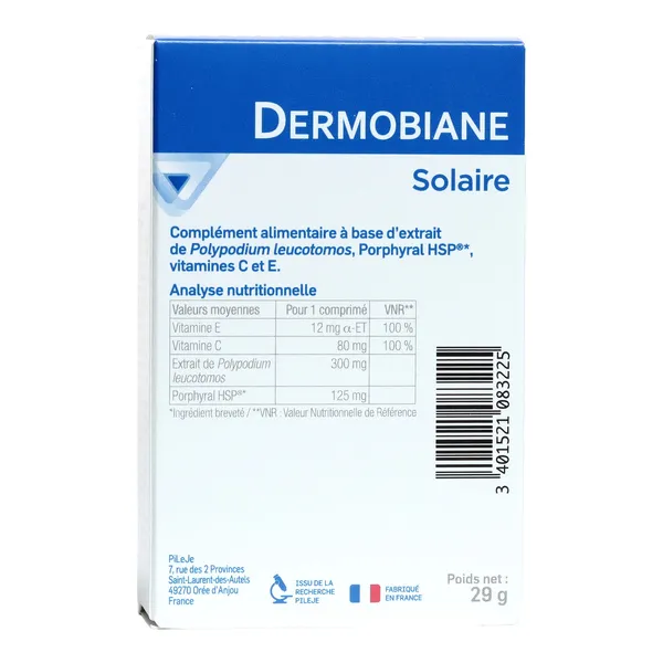 PileJe Dermobiane solaire comprimés