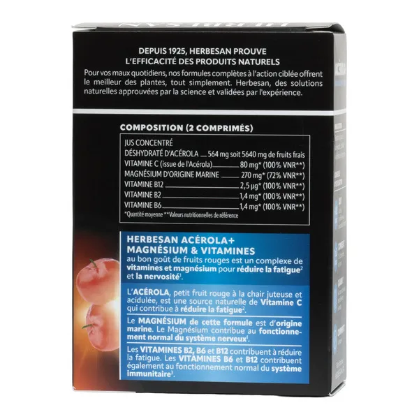 Herbesan Acérola+ Magnésium et Vitamines comprimés à croquer