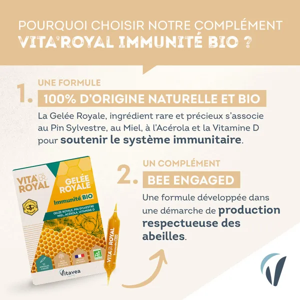 Vita'Royal gelée royale Immunité Bio ampoules