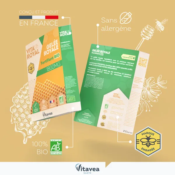 Vita'Royal Gelée royale  Fortifiant bio 1800 mg ampoules