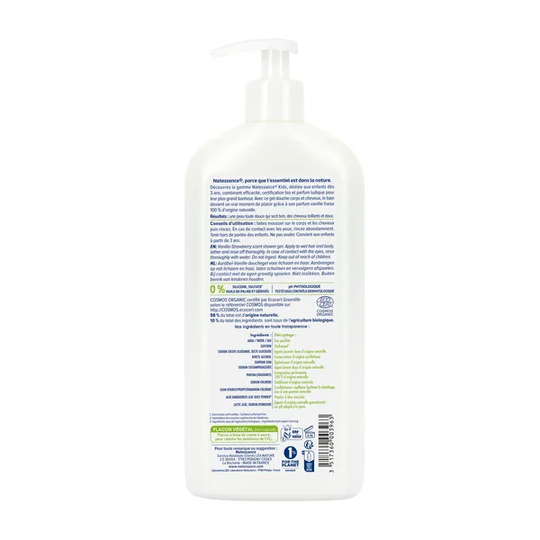 Natessance Kids Gel douche bio Vanille Fraise