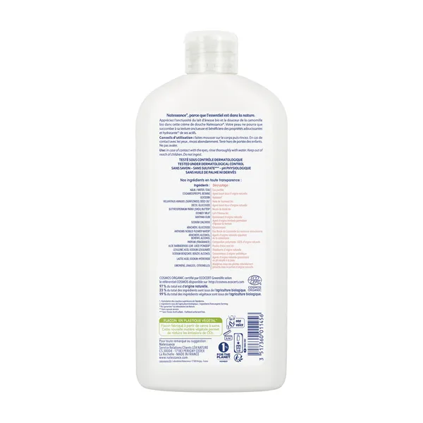 Natessance crème de douche hydratante Lait d'ânesse bio