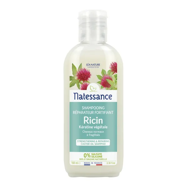 Natessance Shampooing réparateur fortifiant Ricin et kératine végétale