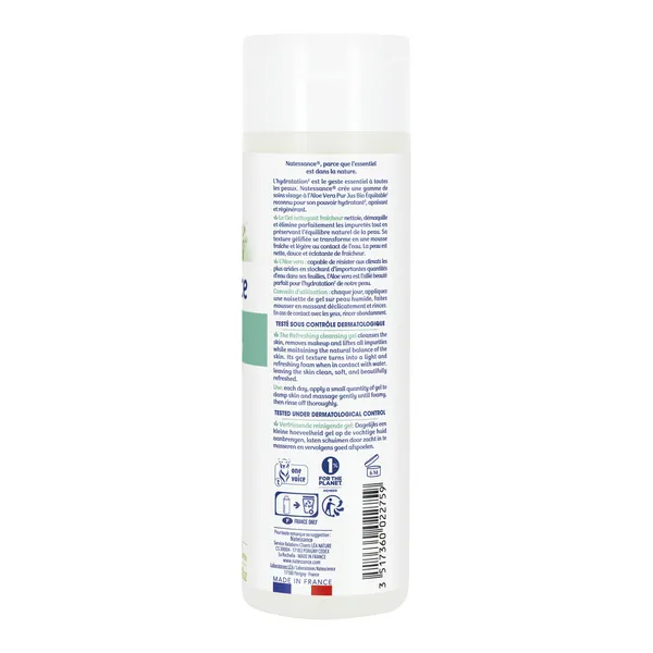 Natessance Gel nettoyant fraicheur Aloe Vera bio