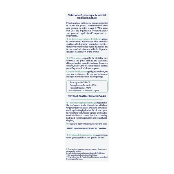 Natessance Gelée fraiche hydratante Aloe vera bio