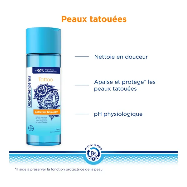 Bepanthen Derma Tattoo Gel lavant tatouage