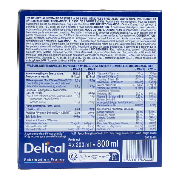 Delical Soupe HP HC Velouté de légumes