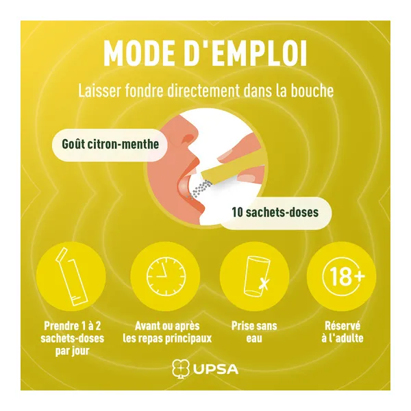 UPSA Digestion Citrate de bétaïne & Citrate de calcium sticks