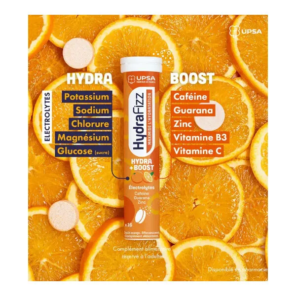 UPSA HydraFizz Hydra + Boost comprimés effervescents