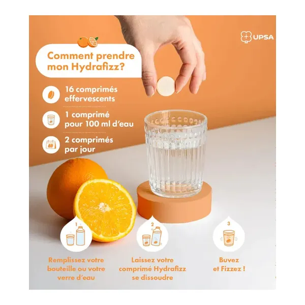UPSA HydraFizz Hydra + Sport comprimés effervescents