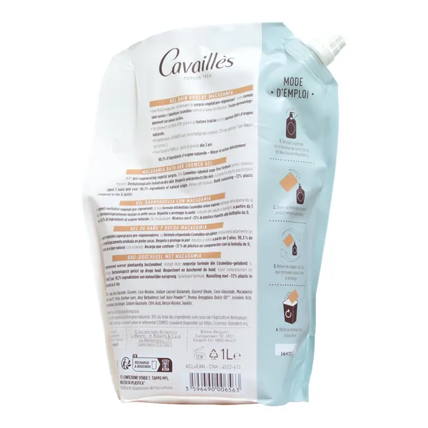 Cavaillès Gel bain douche à l'Huile de Macadamia Bio