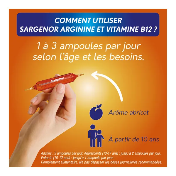 Sargenor Arginine et Vitamine B12 ampoules