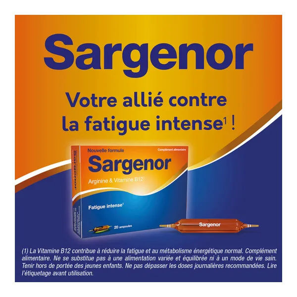 Sargenor Arginine et Vitamine B12 ampoules