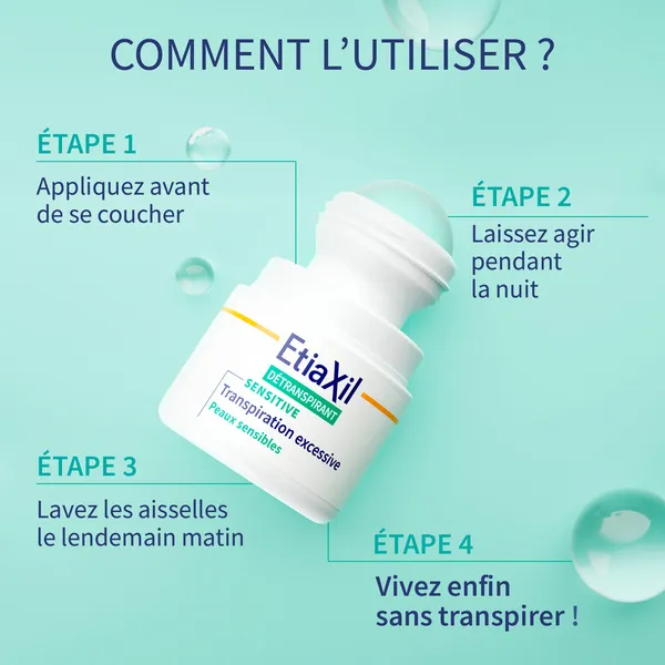 Etiaxil Sensitive Aisselles détranspirant roll-on