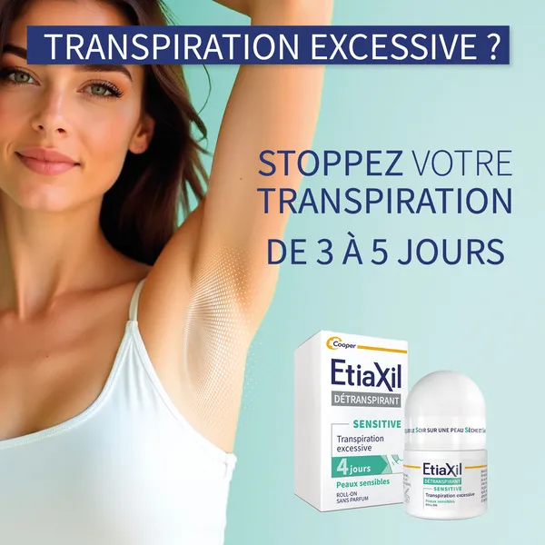 Etiaxil Sensitive Aisselles détranspirant roll-on