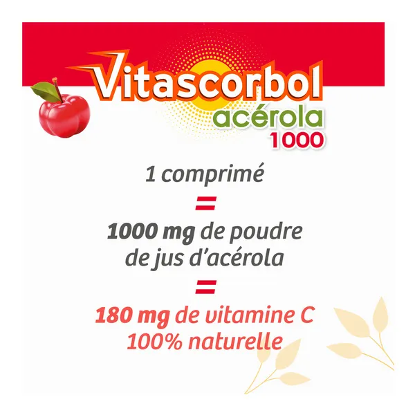 Vitascorbol Acérola 1000 comprimés à croquer
