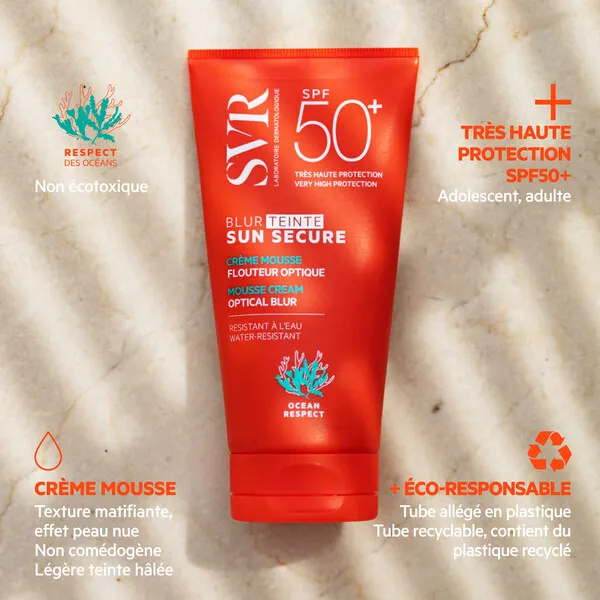SVR Sun Secure Blur Teinté Crème solaire mousse SPF 50+
