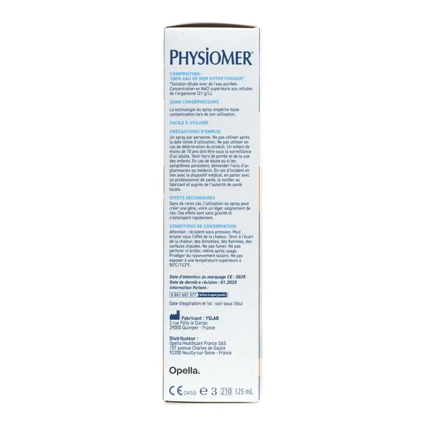 Physiomer Nez Bouché Hypertonique adulte et enfant spray nasal