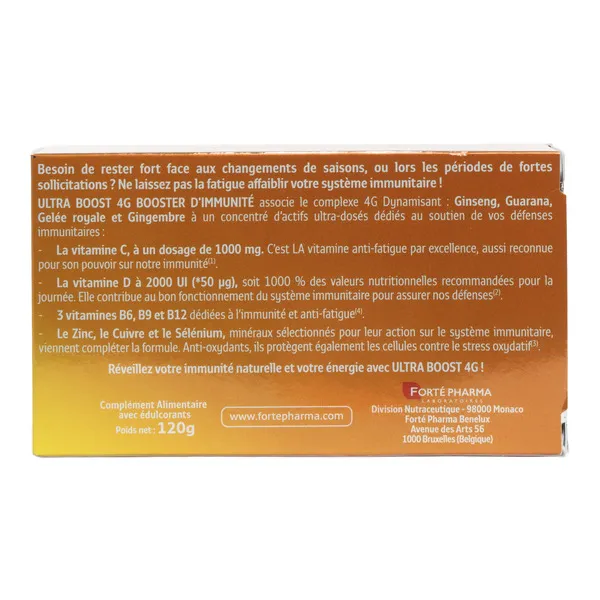 Forté Pharma Ultra Boost 4G Booster d'immunité comprimés effervescents