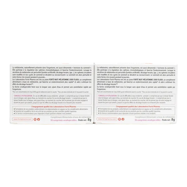 Forte Pharma FortéNuit Mélatonine 1900 Flash comprimés orodispersibles