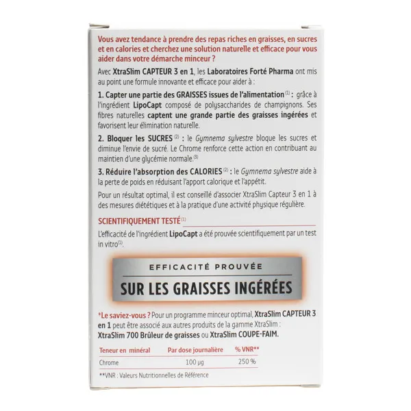 Forté Pharma XtraSlim capteur 3 en 1 gélules