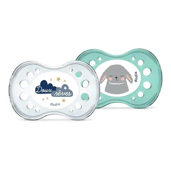Dodie sucette anatomique silicone +6 mois Nuit