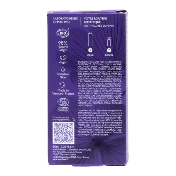 Sanoflore Lumina Sérum Eclat Anti Taches bio