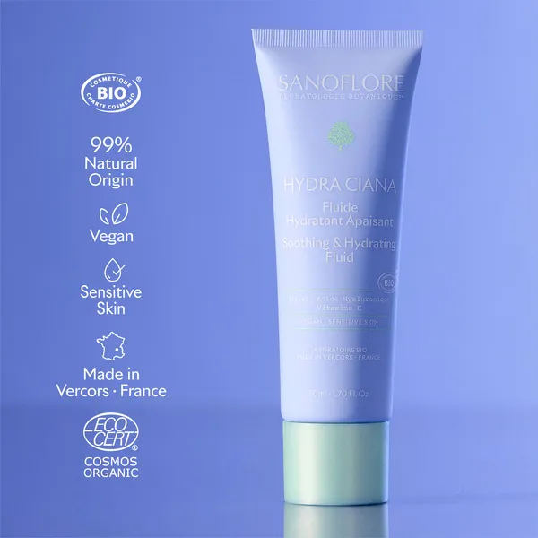 Sanoflore Hydra Ciana Fluide Hydratant Apaisant bio