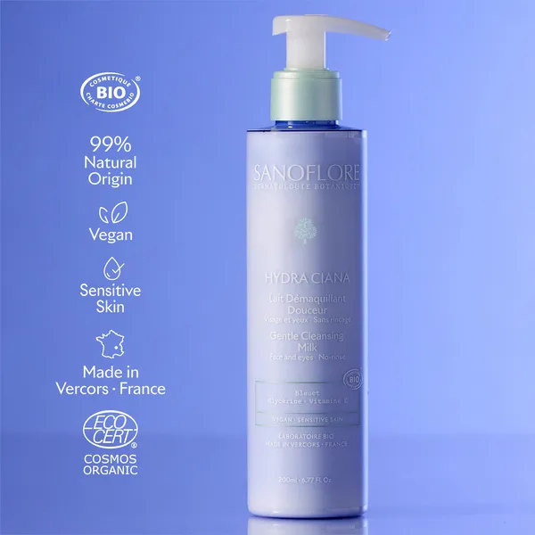 Sanoflore Hydra Ciana Lait démaquillant douceur bio